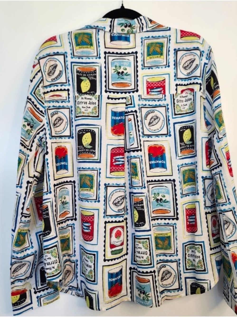 Jane and Delancey White Button-Down with Multicolor Graphic Print - Picture 2 of 9